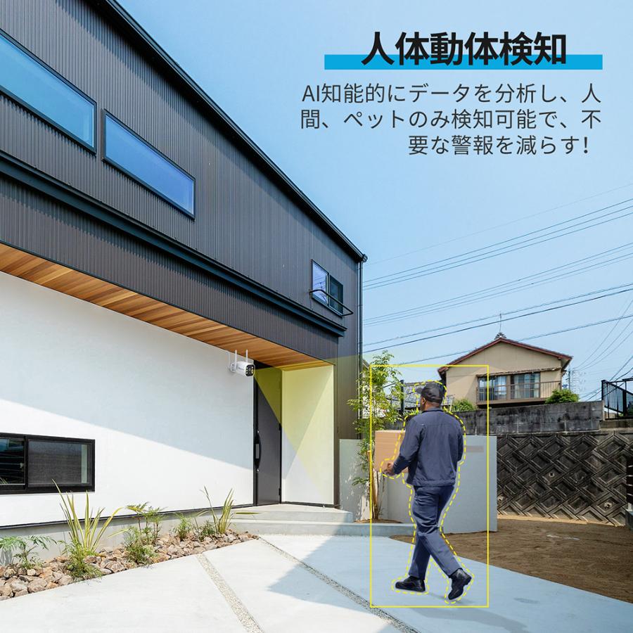 500万画素 4台 モニター一体型録画機 1TB HDD内蔵 防犯カメラ 屋外