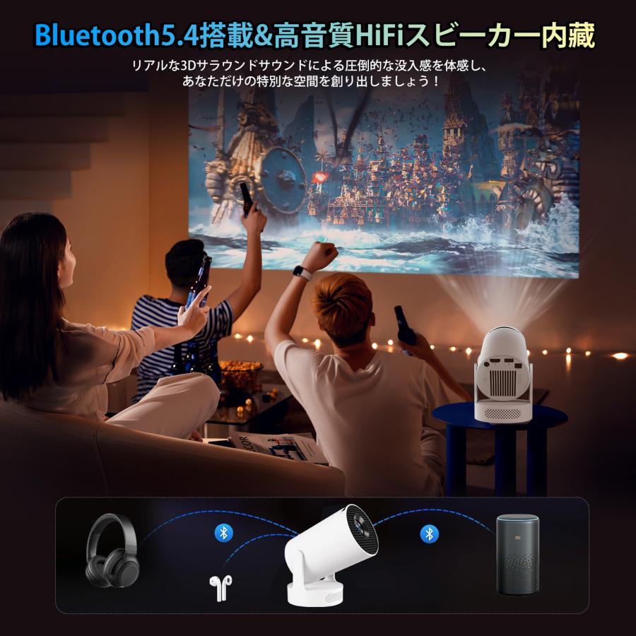 家庭用 プロジェクター 軽量 小型 天井投影 180度回転 Android TV 自動