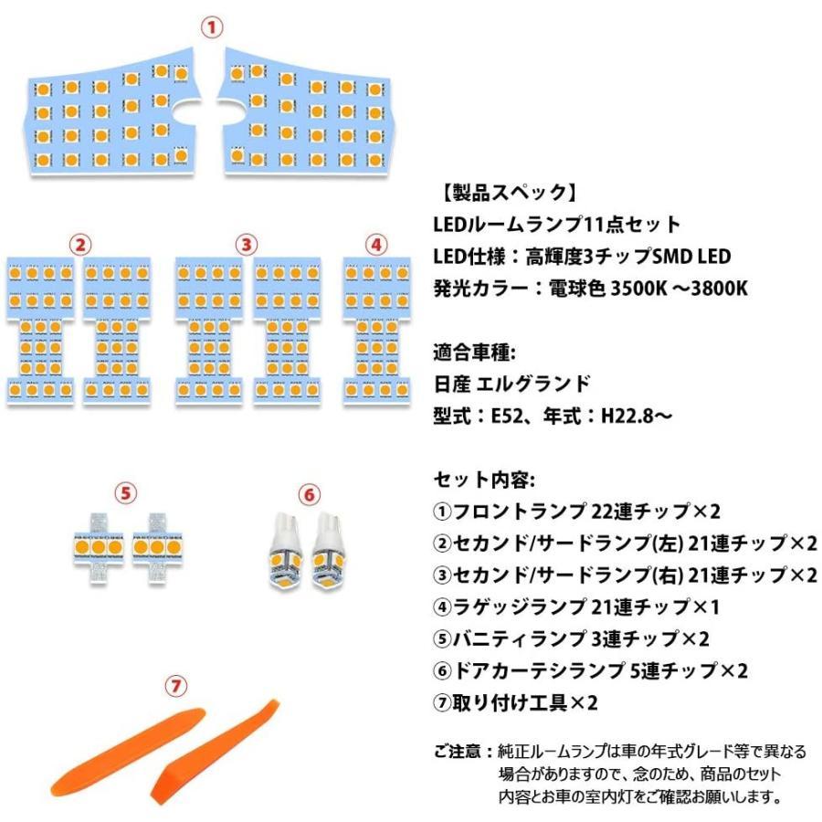 エルグランド E52 LED ルームランプ ニッサン 専用設計 高輝度 3チップ