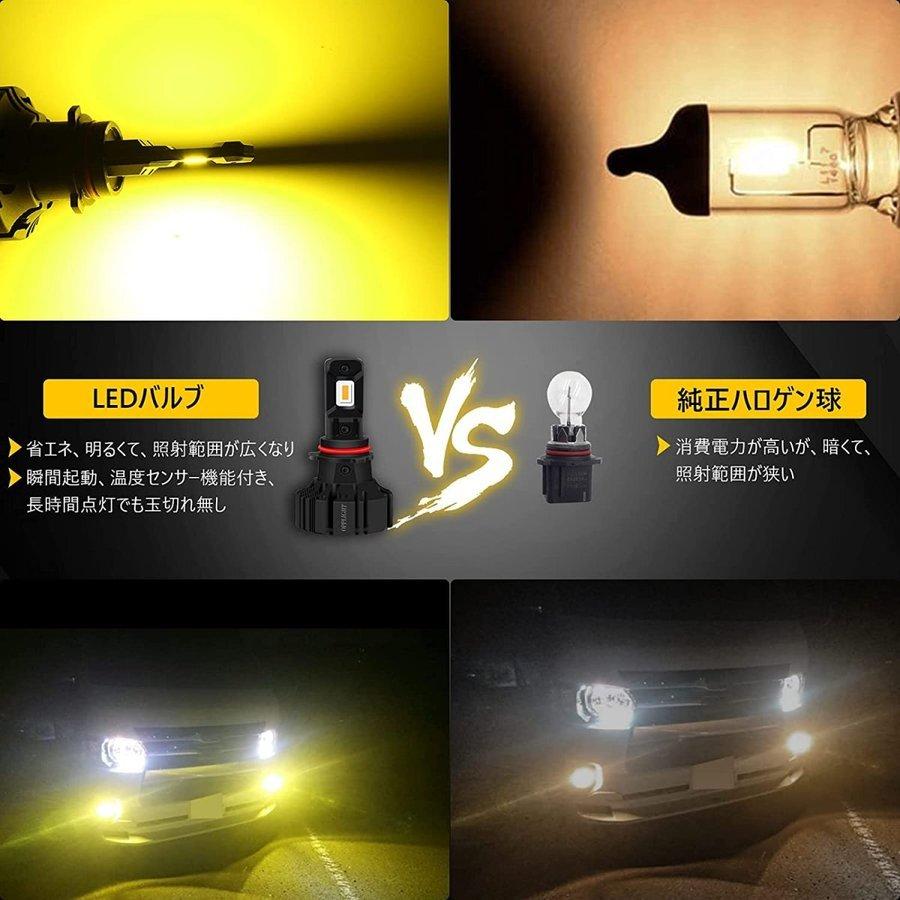 ハイエース PSX26W LEDフォグランプ イエロー 車検対応 無極性 6000LM