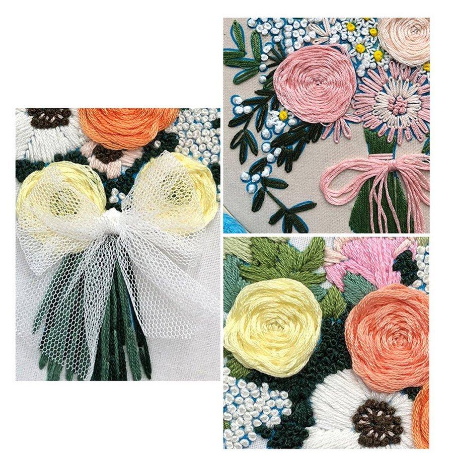 クロスステッチキット 刺繍 キット 花 立体的な花柄 女性に