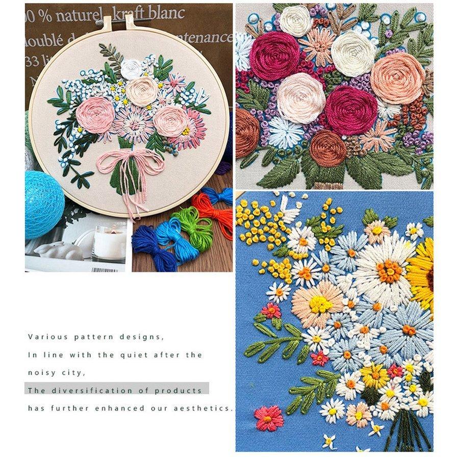 刺繍キット カラフルな花の フランス Diy 初心者 簡単 立体な刺繍へ花柄 クロスステッチ 刺繍枠 刺繍 手芸 図案 立体刺繍 壁掛け 壁飾り 三四郎市場 Cxy123 清本良品 通販 Yahoo ショッピング