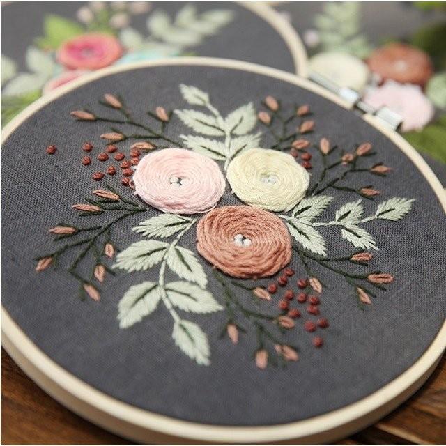 刺繍 キット クロスステッチキット 初心者 花 立体パンジーの花柄 女性  