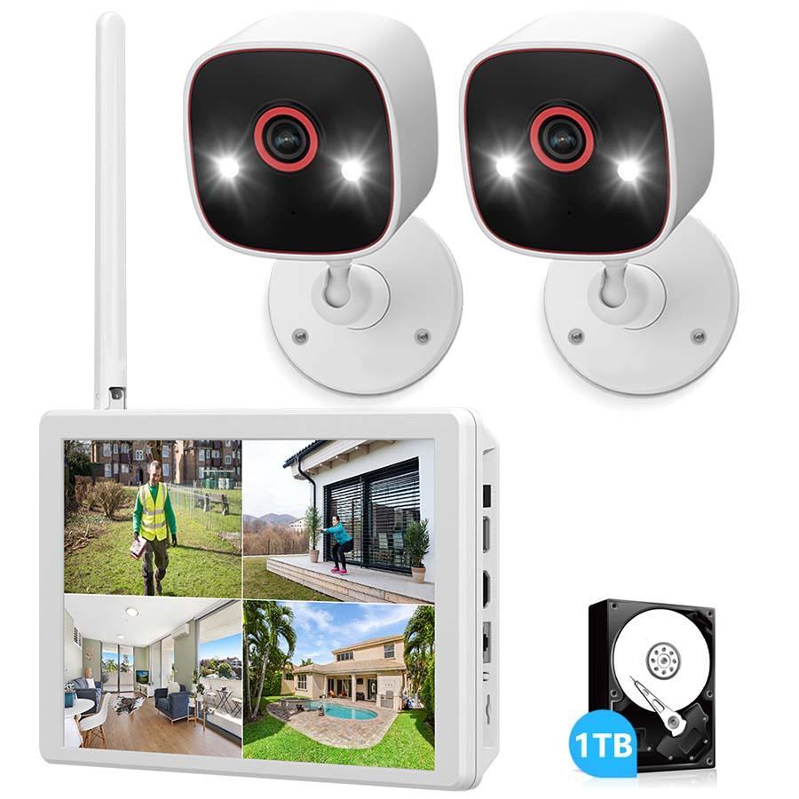 防犯カメラ 屋外 ワイヤレス 2台セット 500万画素 1920P 24時間