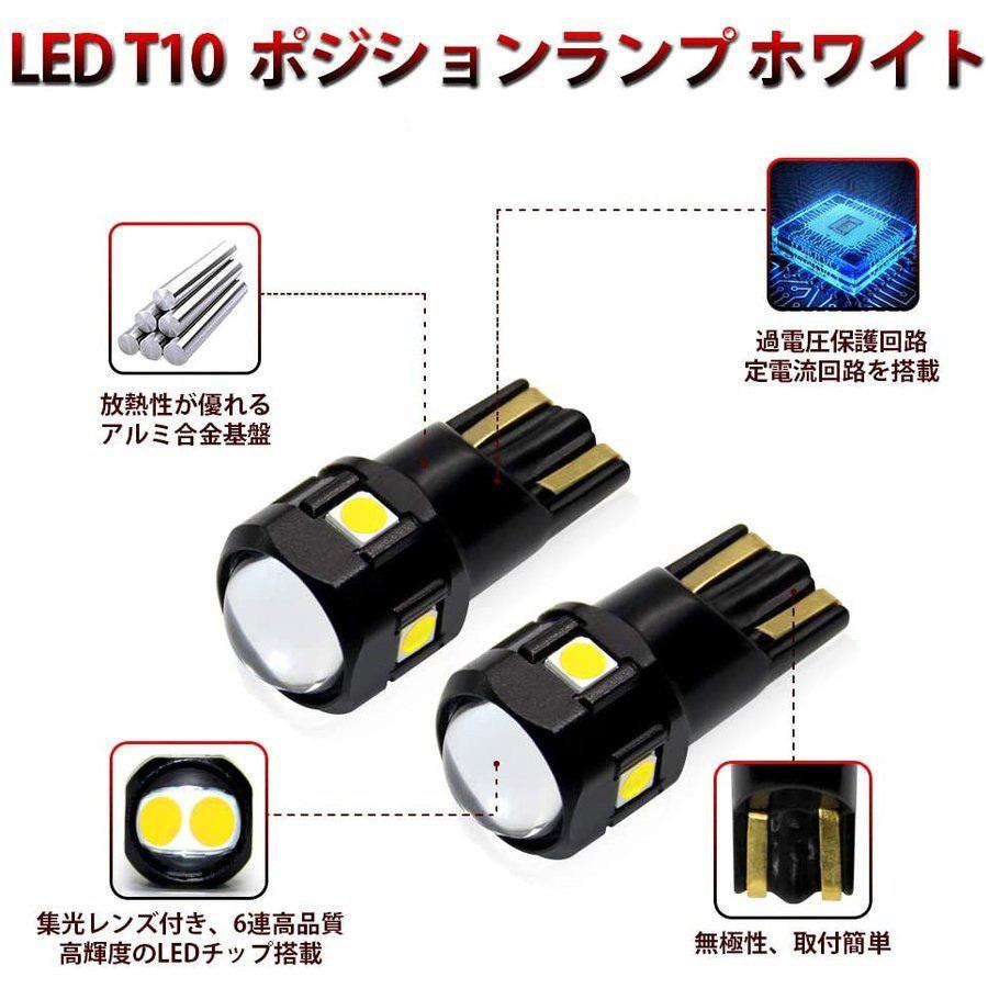 市販 T10 LED ポジションランプ 2個 ホワイト 高輝度 6000K