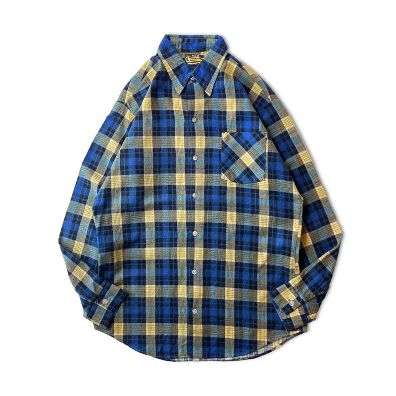 80s SEARS Sportswear チェック 長袖 プリント フランネル 80s SEARS Sportswear チェック 長袖 プリント フランネル