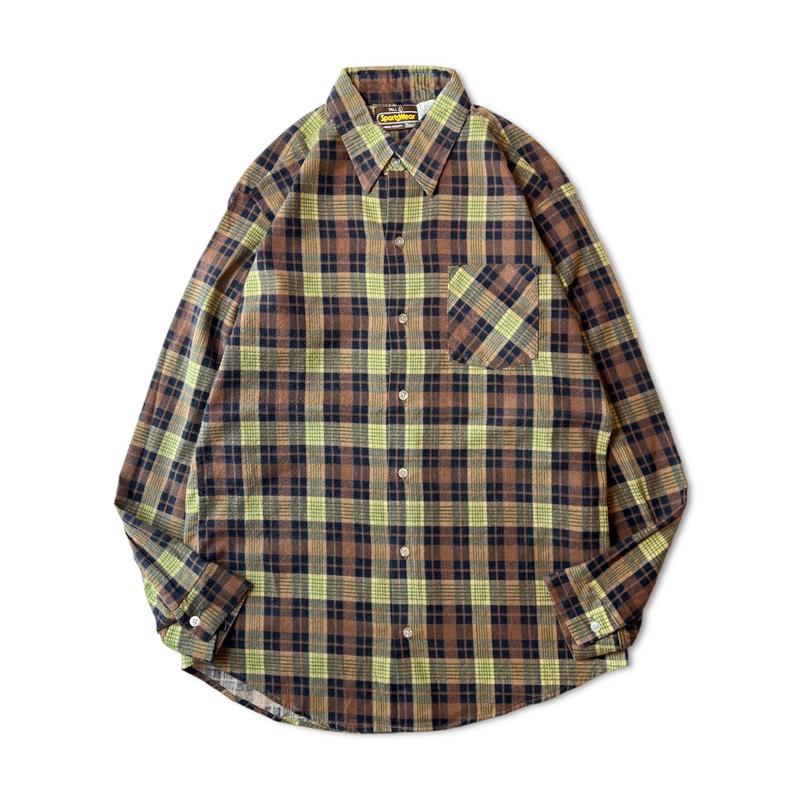 80s SEARS Sportswear チェック 長袖 プリント フランネル 80s SEARS Sportswear チェック 長袖 プリント フランネル