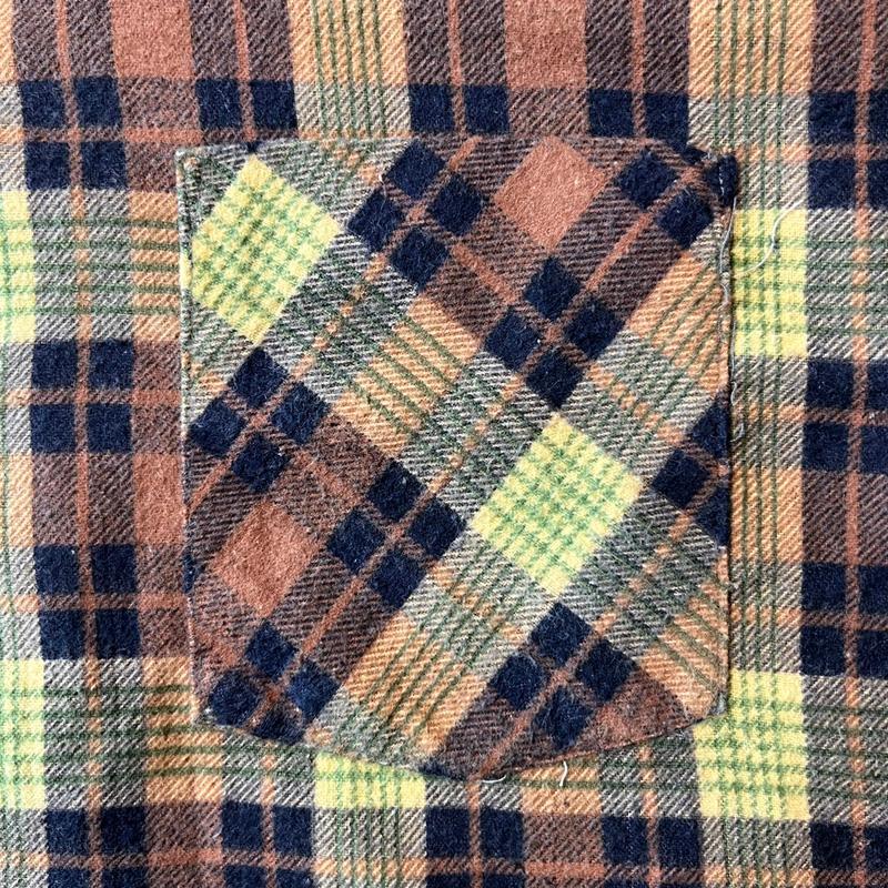 80s SEARS Sportswear チェック 長袖 プリント フランネル 80s SEARS Sportswear チェック 長袖 プリント フランネル