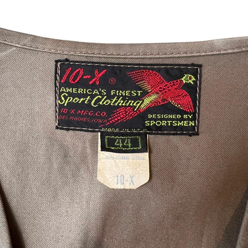 10x 70s USA製 10X 本革レザー パッチ ハンティング ベスト 44 10x 70s USA製 10X 本革レザー パッチ ハンティング ベスト 44