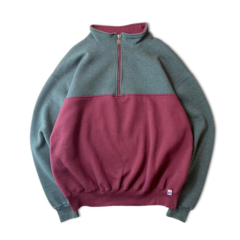 Russell Athletic 90s USA製 RUSSEL ハイネック ハーフジップ プル 