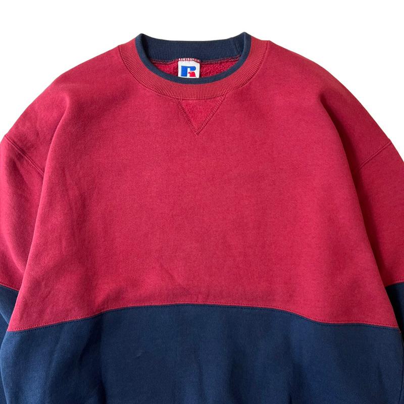 Russell Athletic 90s USA製 RUSSEL 前V 2トーン 切替 Russell Athletic 90s USA製 RUSSEL 前V 2トーン 切替