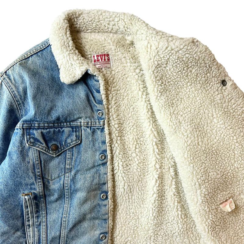 80s USA製 Levis 70606 0211 ボア ライナー デニム ジャケット 42 / 80