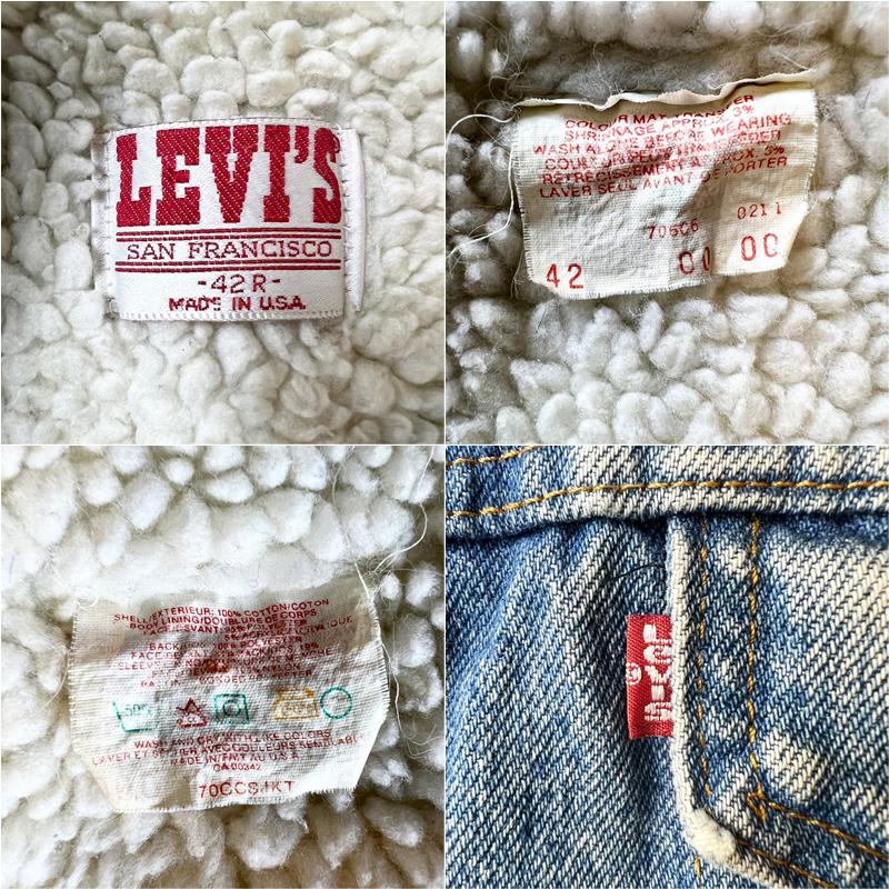 Levi's 80s USA製 Levis 70606 0211 ボア ライナー デニム Levi's 80s USA製 Levis 70606 0211 ボア ライナー デニム