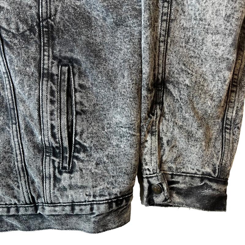 80s USA製 Levis 70609 内ボア ケミカルウォッシュ ブラック デニム 