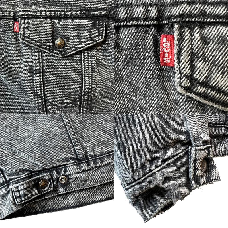 80s USA製 Levis 70609 内ボア ケミカルウォッシュ ブラック デニム 