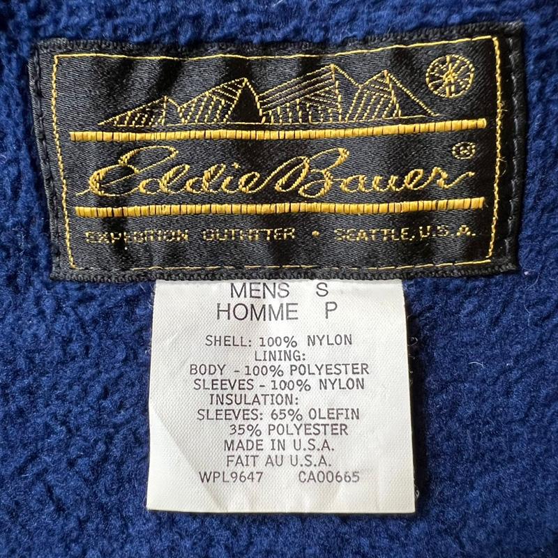 80s USA製 黒タグ Eddie Bauer フリース ライナー ナイロン シェル