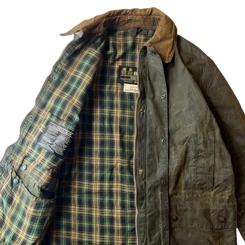 Barbour 2ワラント 80s 英国製 BORDER オイルド ジャケット 40 / 80 