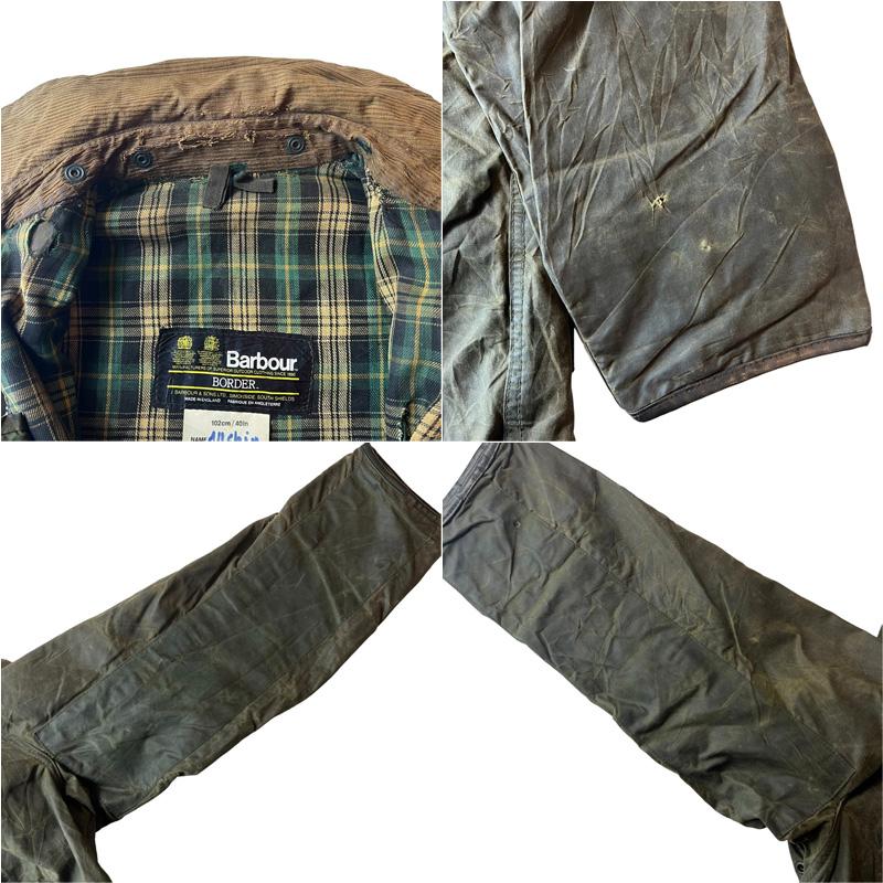 Barbour 2ワラント 80s 英国製 BORDER オイルド ジャケット 40 / 80 