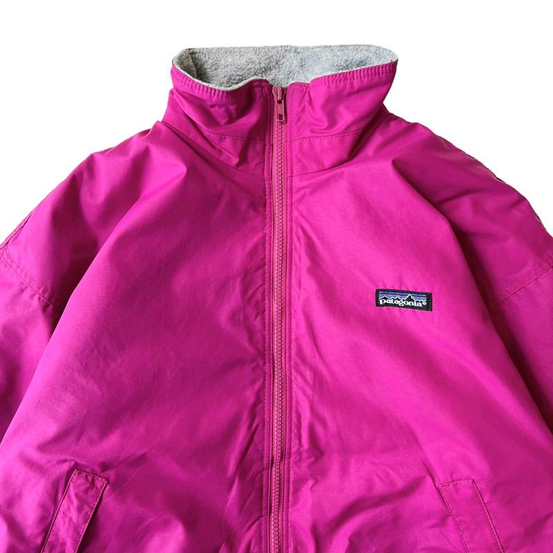 80s 旧タグ USA製 Patagonia 裏フリース ナイロン シェル ジャケット 12 / 80年代 アメリカ製 ビンテージ パタゴニア ピンク｜34com｜02