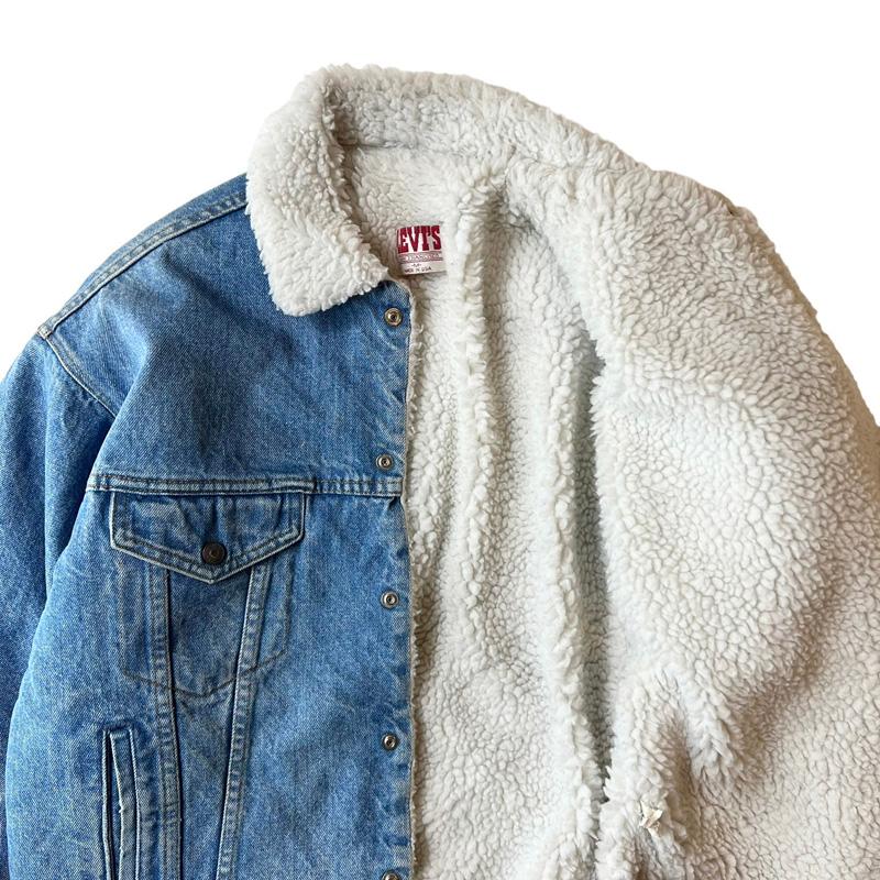 80s USA製 Levis 70609 0214 ボア ライナー デニム ジャケット 42 / 80 