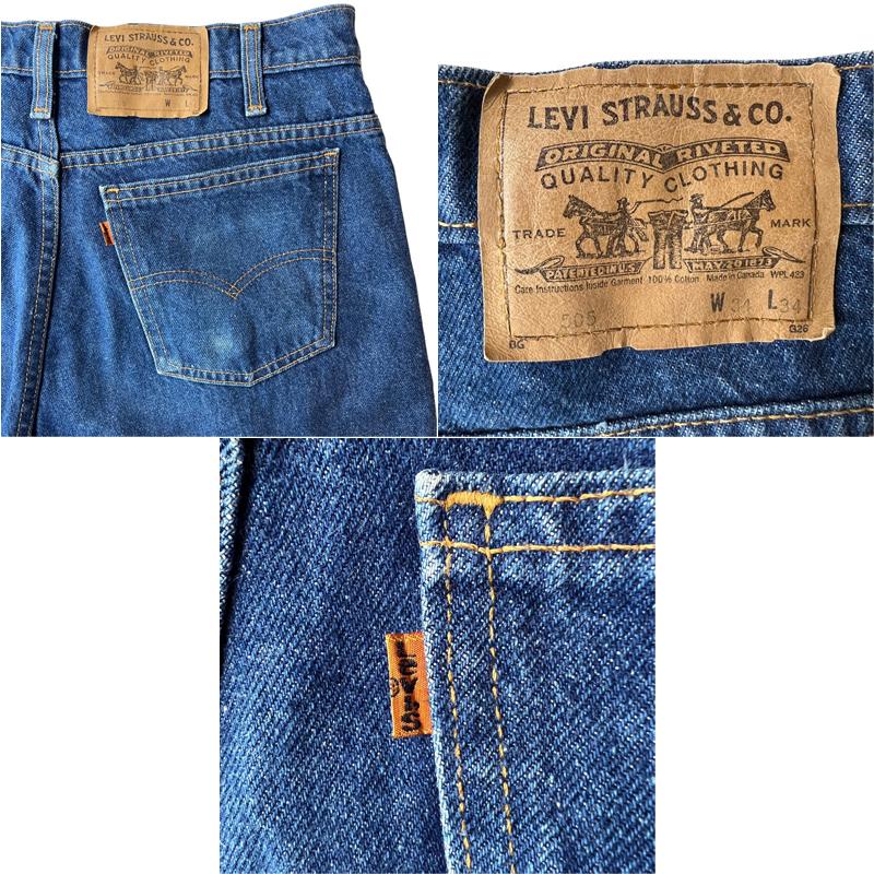 濃紺 90s カナダ製 Levis 505 0215 デニム パンツ 34 34 / 90年代