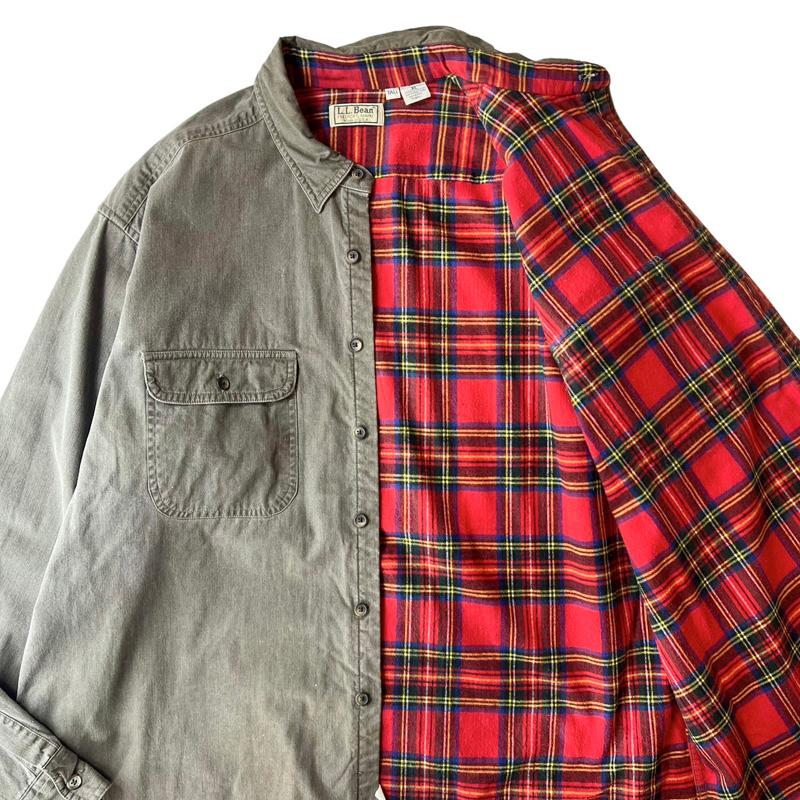 L.L.Bean 80s USA製 LLBean チェック フランネル ライナー付き L.L.Bean 80s USA製 LLBean チェック フランネル ライナー付き
