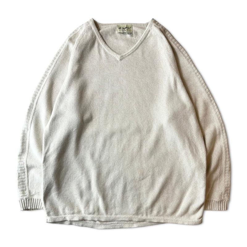 Eddie Bauer 90s Vネック コットン ニット セーター L / 90年代 Eddie Bauer 90s Vネック コットン ニット セーター L / 90年代