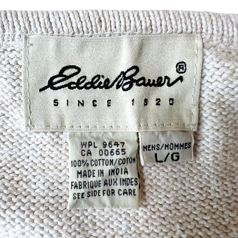Eddie Bauer 90s Vネック コットン ニット セーター L / 90年代 Eddie Bauer 90s Vネック コットン ニット セーター L / 90年代