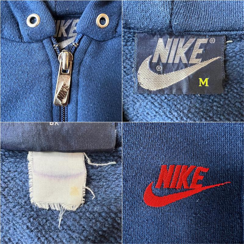 NIKE 80s 紺タグ スウォッシュ ロゴ刺繍 フルジップ スウェット NIKE 80s 紺タグ スウォッシュ ロゴ刺繍 フルジップ スウェット