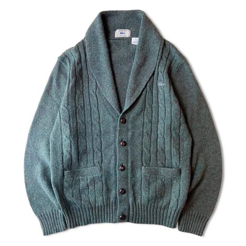 LACOSTE 70s 80s IZOD アクリル ウール ニット ショールカラー LACOSTE 70s 80s IZOD アクリル ウール ニット ショールカラー