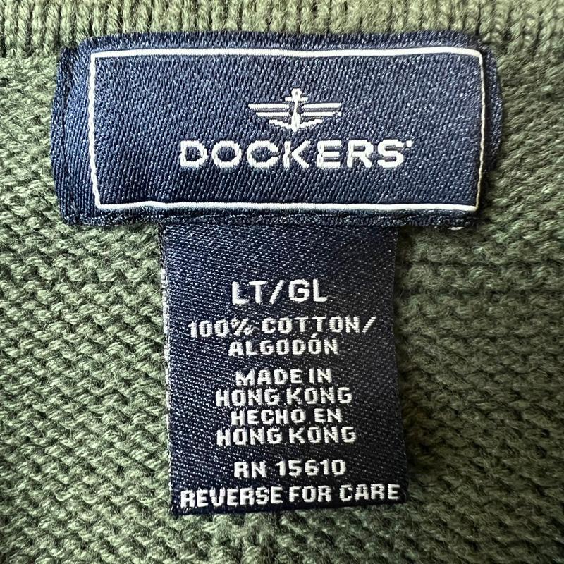 00s DOCKERS 無地 コットン ニット セーター L / 00年代 オールド ドッカーズ オリーブ グリーン カーキ リーバイス Levis｜34com｜03