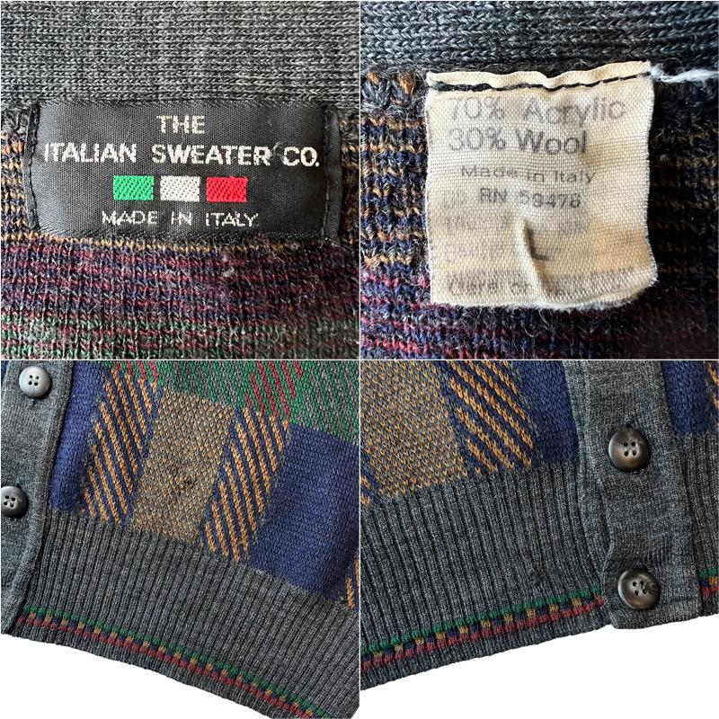 90s イタリア製 THE ITALIAN SWEATER CO 総柄 アクリル ウール 90s イタリア製 THE ITALIAN SWEATER CO 総柄 アクリル ウール