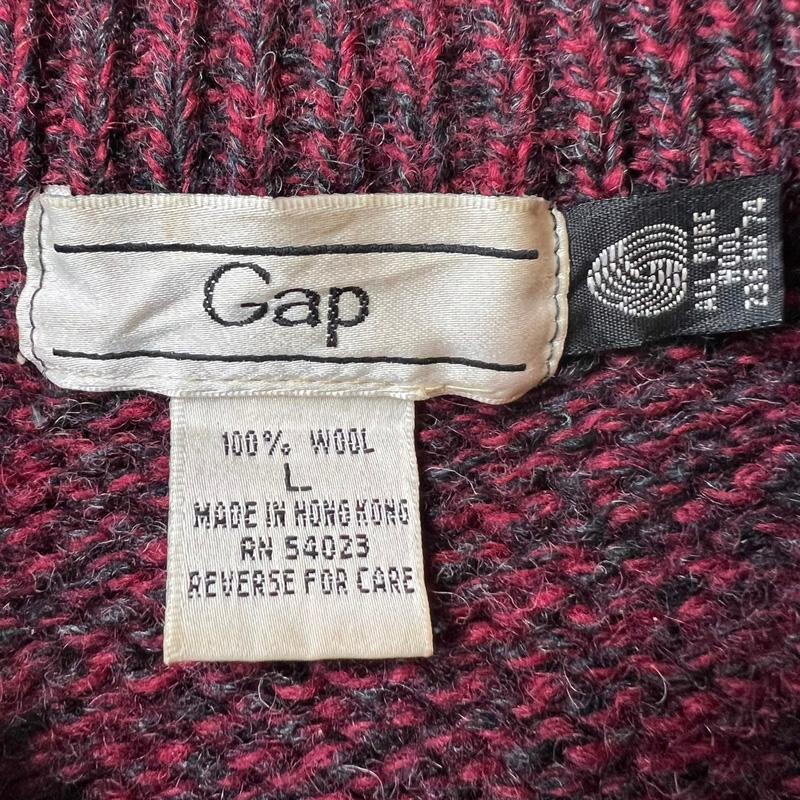 GAP 80s 旧タグ 総柄 切替 ウール ニット セーター XL / 80年代 GAP 80s 旧タグ 総柄 切替 ウール ニット セーター XL / 80年代