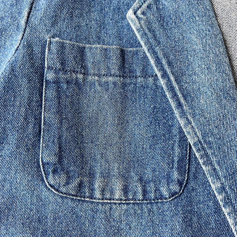 Eddie Bauer 80s 黒タグ デニム テーラード ジャケット S / 80 Eddie Bauer 80s 黒タグ デニム テーラード ジャケット S / 80