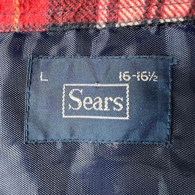 Sears 80s SEARS チェック プリント フランネル シャツ L / 80 Sears 80s SEARS チェック プリント フランネル シャツ L / 80