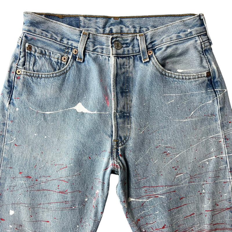 ペンキ 90s メキシコ製 Levis 501 ストレート デニム パンツ 29 ペンキ 90s メキシコ製 Levis 501 ストレート デニム パンツ 29