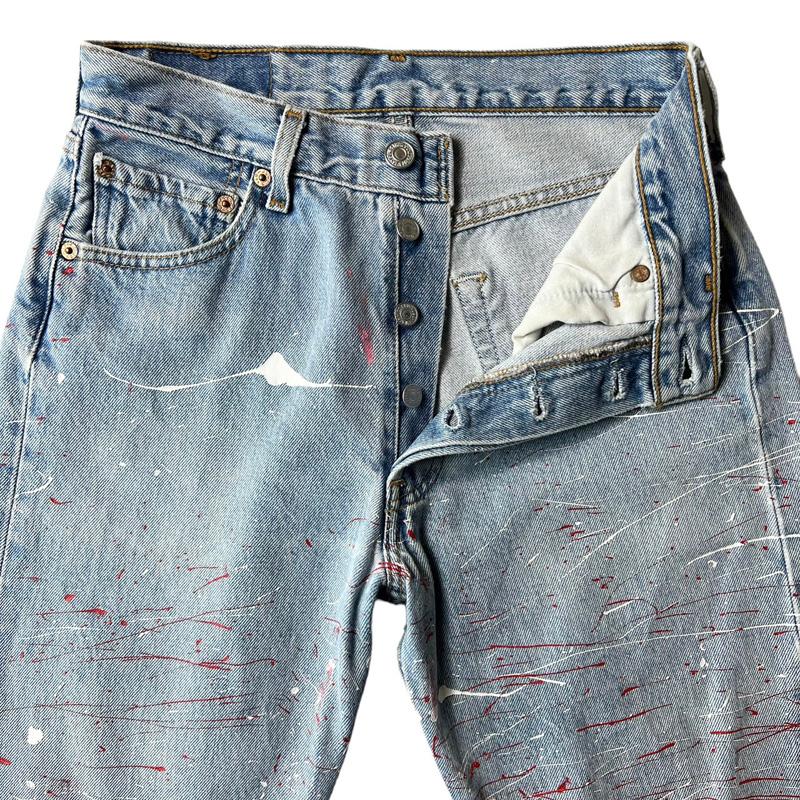 ペンキ 90s メキシコ製 Levis 501 ストレート デニム パンツ 29 ペンキ 90s メキシコ製 Levis 501 ストレート デニム パンツ 29