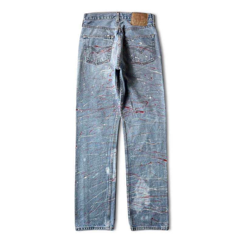 ペンキ 90s メキシコ製 Levis 501 ストレート デニム パンツ 29 ペンキ 90s メキシコ製 Levis 501 ストレート デニム パンツ 29
