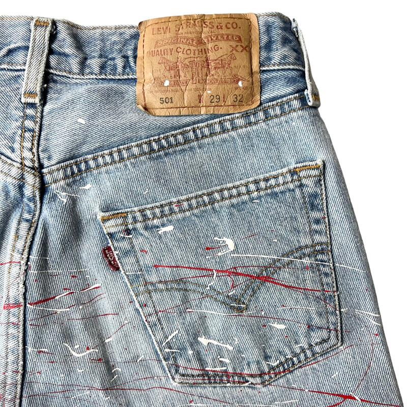 ペンキ 90s メキシコ製 Levis 501 ストレート デニム パンツ 29 ペンキ 90s メキシコ製 Levis 501 ストレート デニム パンツ 29