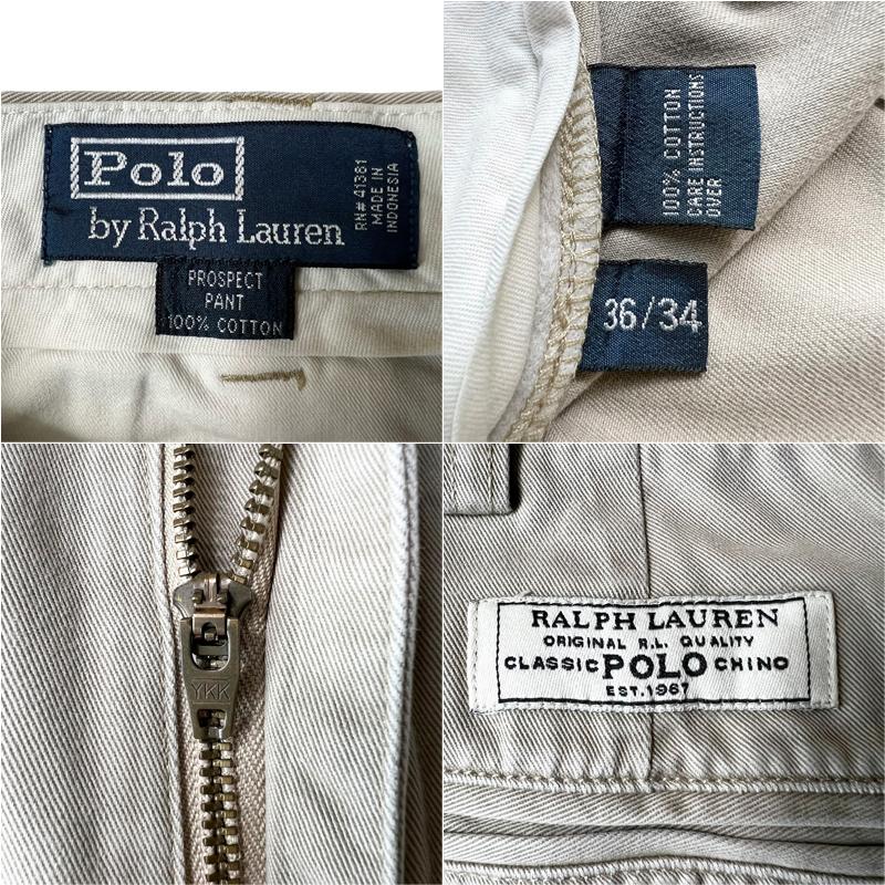 90s POLO RALPH LAUREN ノータック コットン チノ パンツ 36 34 / 90年代 オールド ポロ ラルフローレン チノパン ポロチノ PROSPECT｜34com｜04