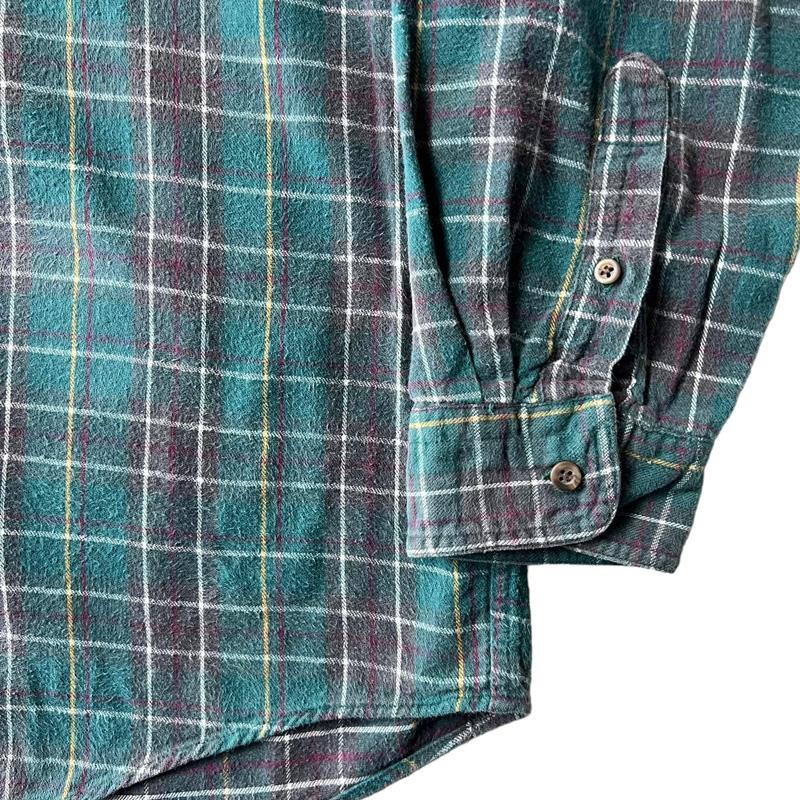 Eddie Bauer 80s 黒タグ チェック コットン ライト フランネル Eddie Bauer 80s 黒タグ チェック コットン ライト フランネル