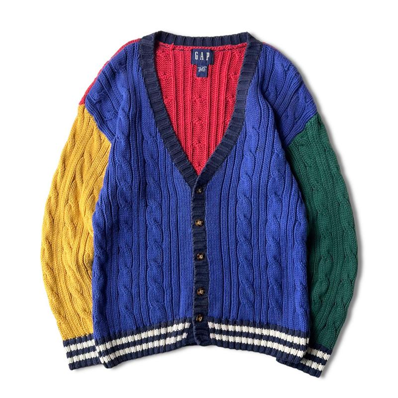 GAP 90s クレイジー パターン コットン ケーブル ニット GAP 90s クレイジー パターン コットン ケーブル ニット