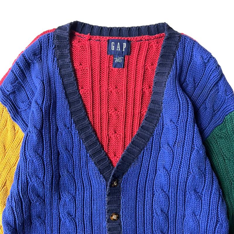 GAP 90s クレイジー パターン コットン ケーブル ニット GAP 90s クレイジー パターン コットン ケーブル ニット