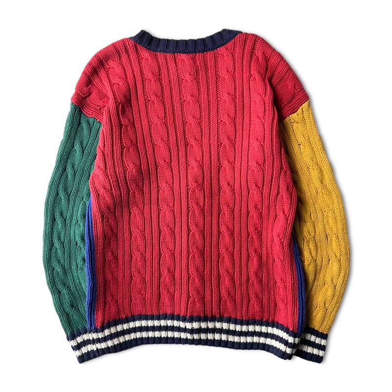 GAP 90s クレイジー パターン コットン ケーブル ニット GAP 90s クレイジー パターン コットン ケーブル ニット
