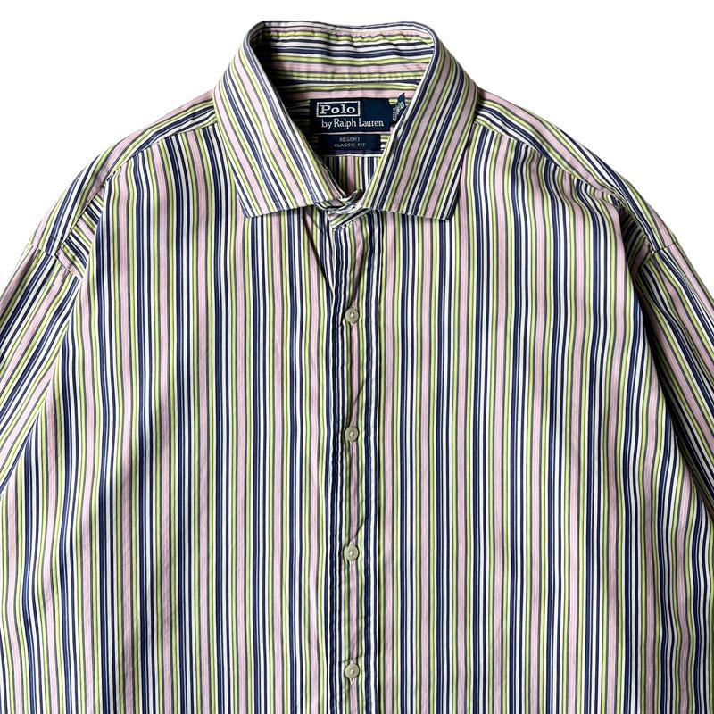 POLO RALPH LAUREN 90s マルチカラー ストライプ 長袖 ドレス POLO RALPH LAUREN 90s マルチカラー ストライプ 長袖 ドレス