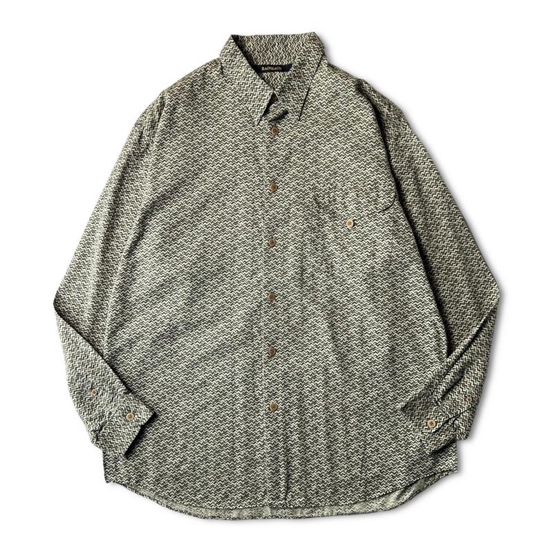 90s BACHRACH 総柄 コットン 長袖 シャツ L / 90年代 オールド 90s BACHRACH 総柄 コットン 長袖 シャツ L / 90年代 オールド