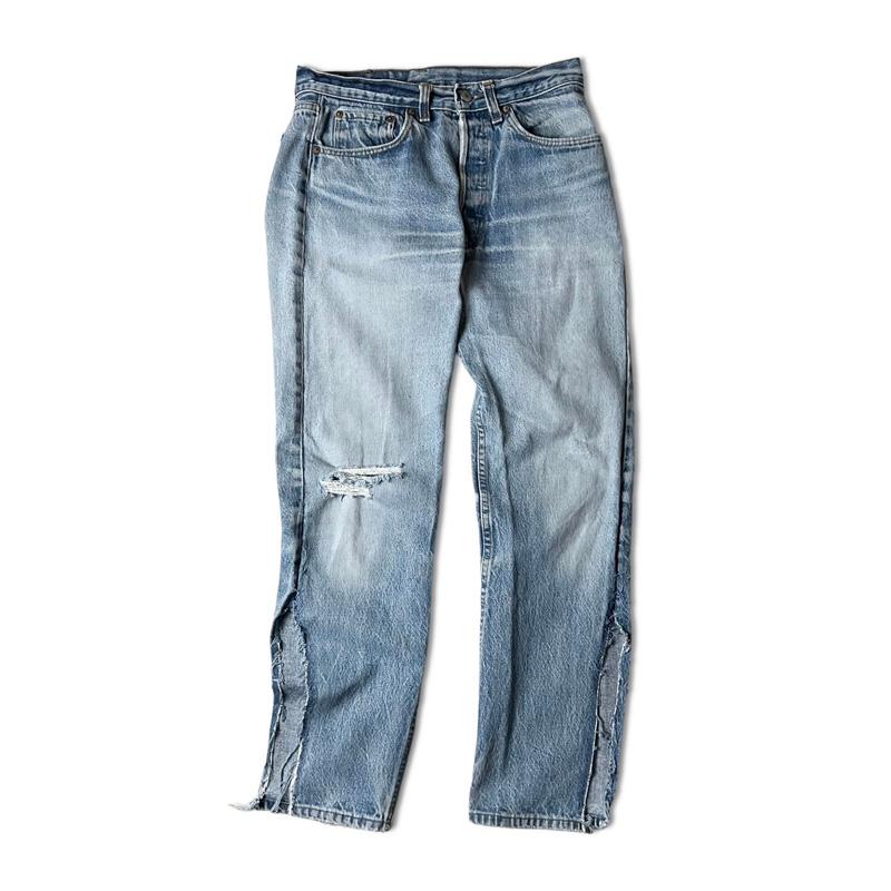 90s USA製 Levis 501 クラッシュ デニム パンツ 32 33 / 90年代  