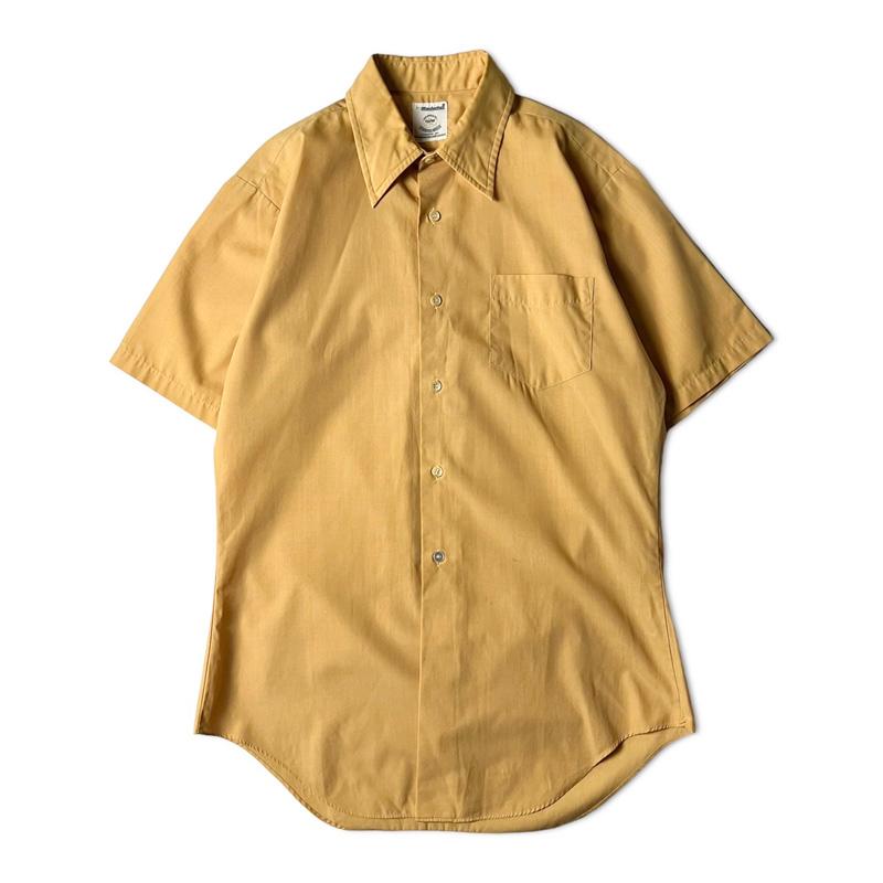 70s Manhattan 無地 コットン ポリエステル 半袖 シャツ / 70年代 