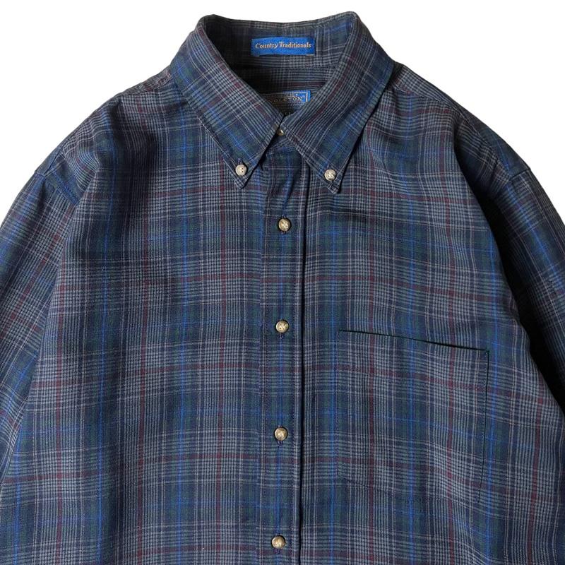 最上級 70s SIR PENDLETON チェック ウール 長袖 ボタンダウン 最上級 70s SIR PENDLETON チェック ウール 長袖 ボタンダウン