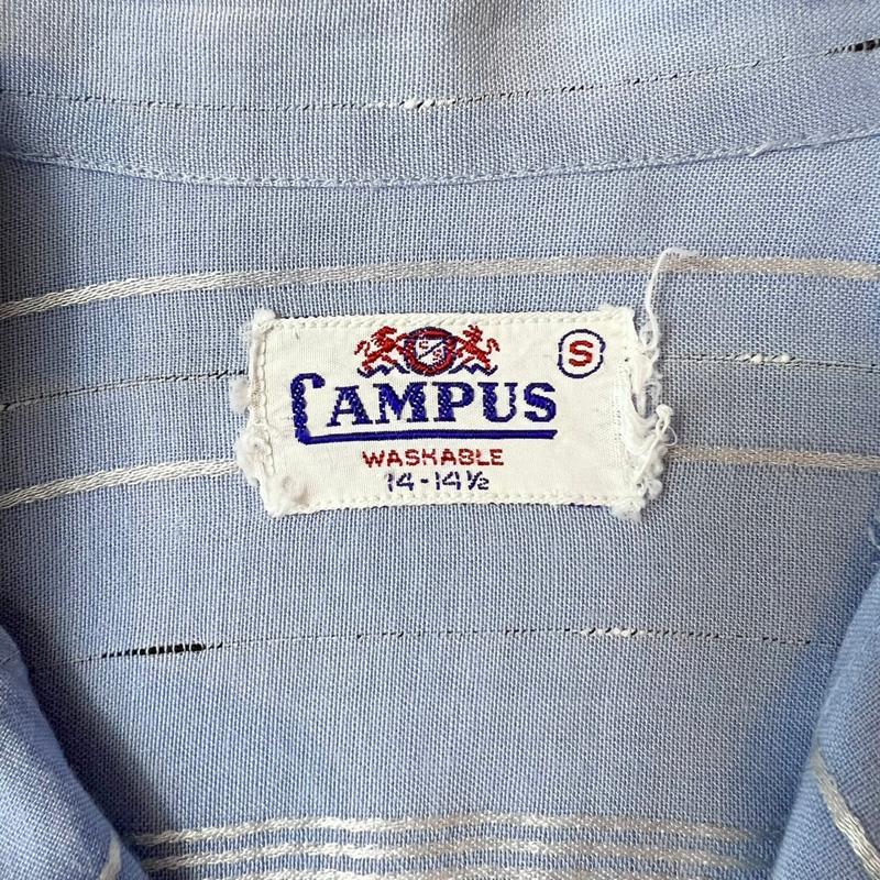 50s CAMPUS カスリ ループ留め オープンカラー レーヨン 長袖 50s CAMPUS カスリ ループ留め オープンカラー レーヨン 長袖